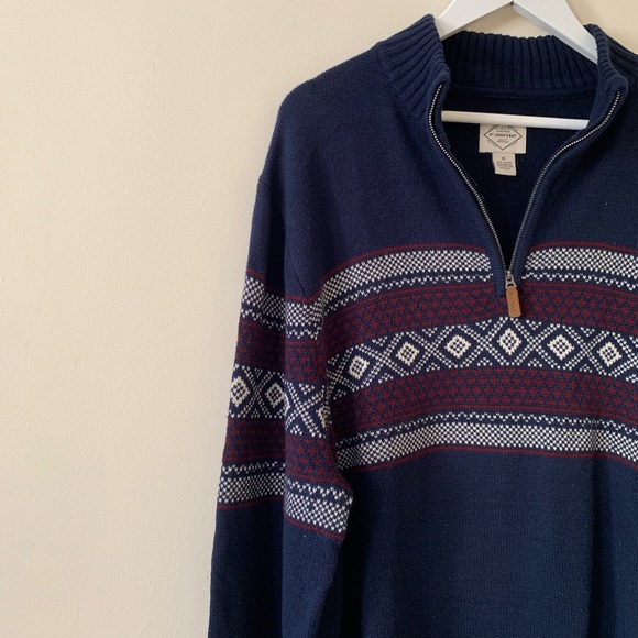 Oversized Boyfriend Navy Quarter Zip Sweater XL - Picture 7 of 12